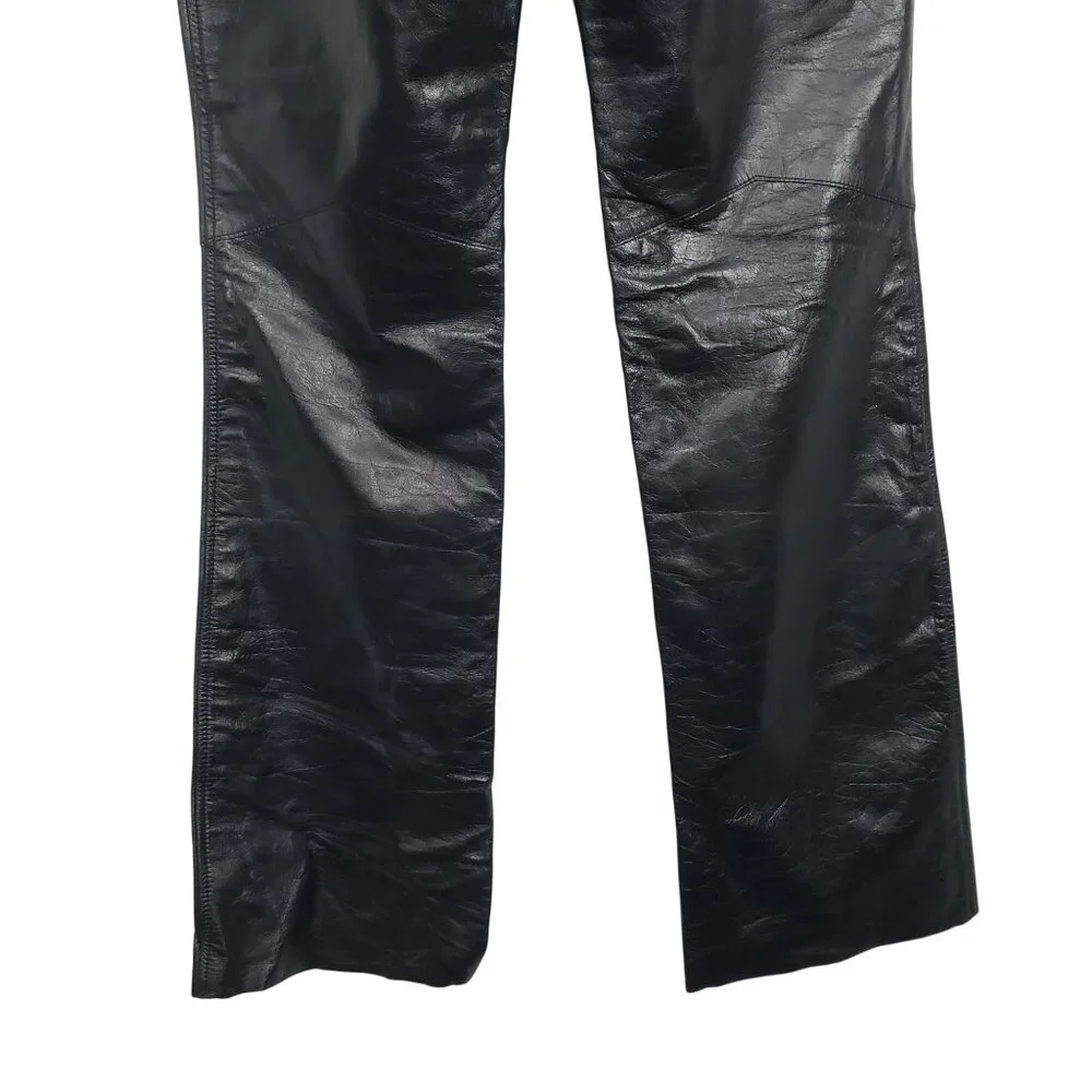 Express Juniors Size 7 8 Pants Leather Flared Vintage Retro Pockets Lined NWT - Picture 11 of 11